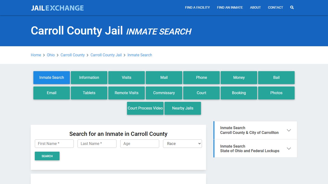 Carroll County Jail, OH Inmate Search: Roster & Mugshots