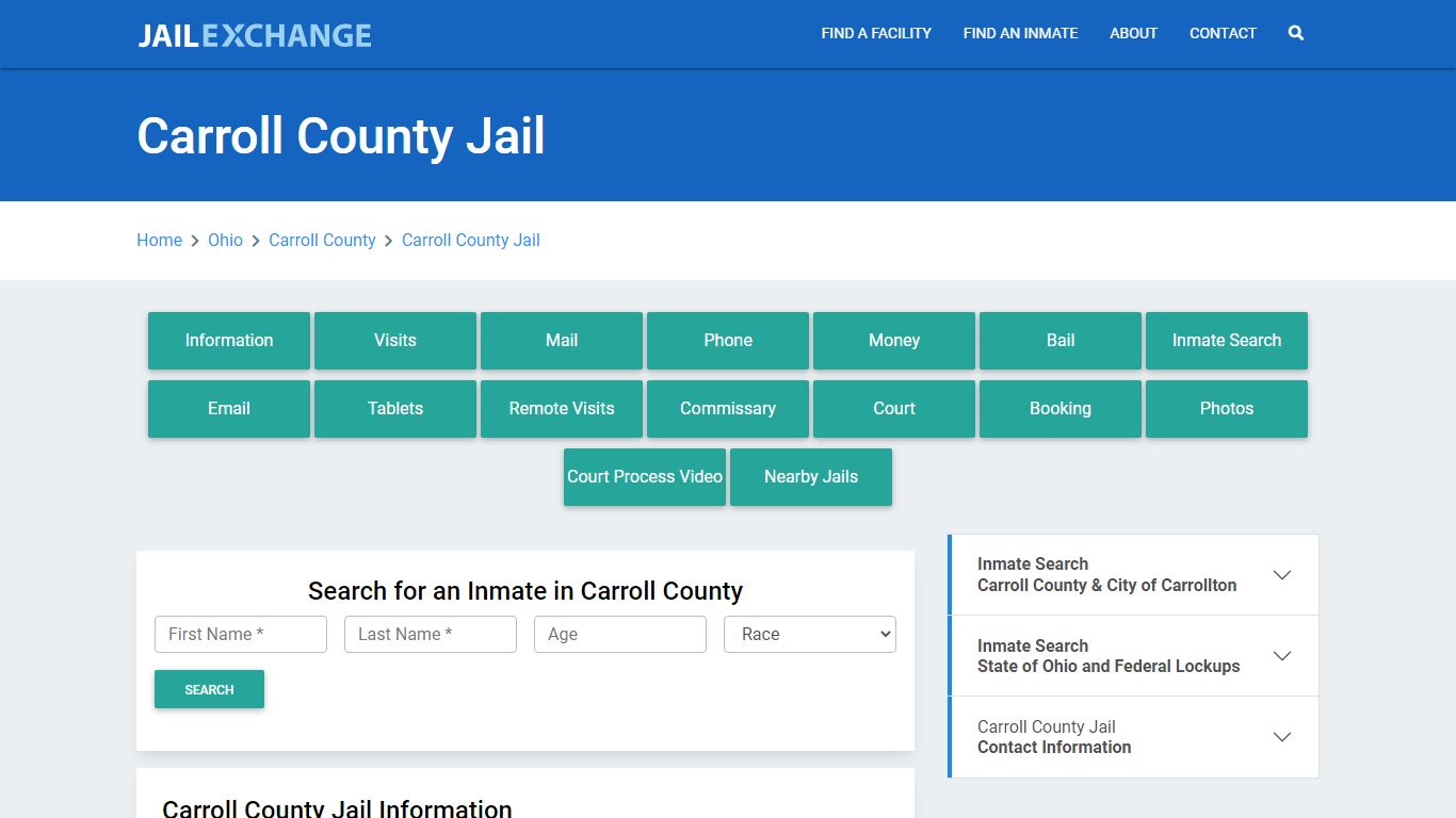 Carroll County Jail Roster Lookup, OH, Inmate Search